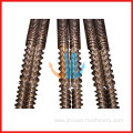 Conical twin screw barrel for plastic machine